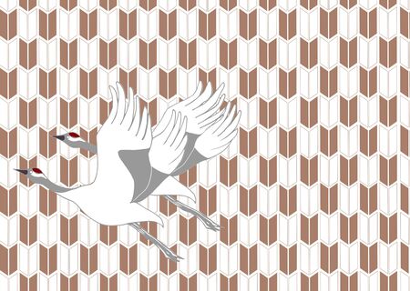 Japanese pattern cut featuring Japanese pattern son with vine motifの写真素材