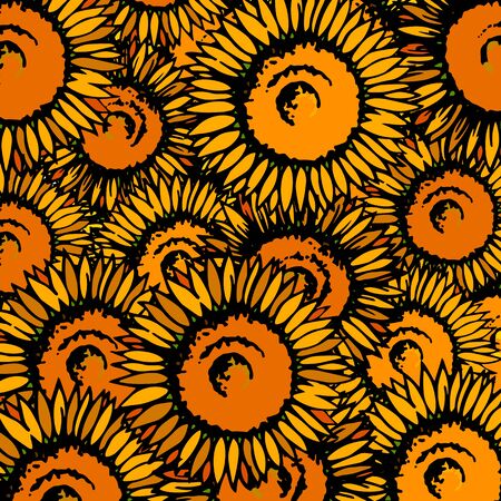 Background material designed with sunflower motifの写真素材