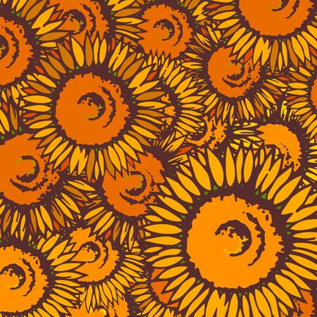 Background material designed with sunflower motifの写真素材