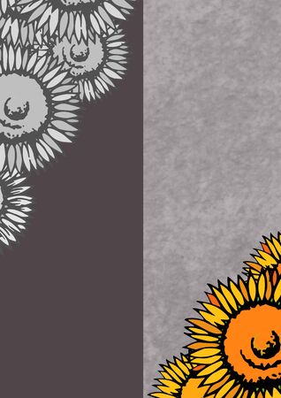 Background material designed with sunflower motifの写真素材