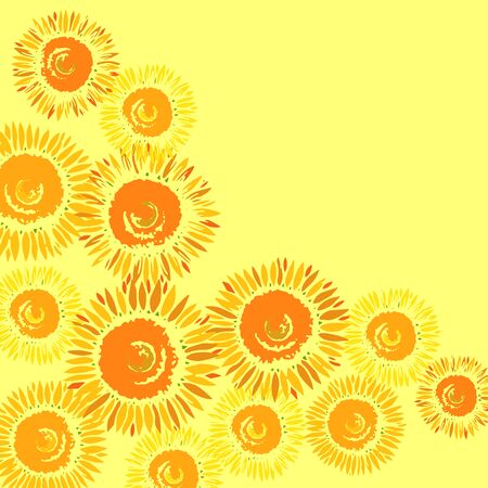 Background material designed with sunflower motifの写真素材