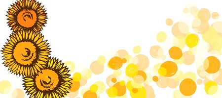 Background material designed with sunflower motifの写真素材