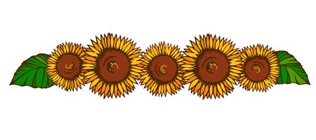 Parts material designed with sunflower motifの写真素材