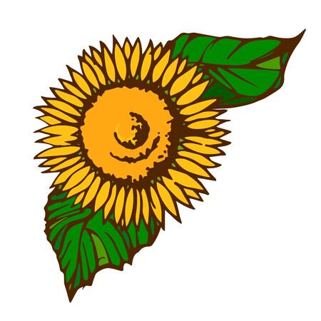 Parts material designed with sunflower motifの写真素材