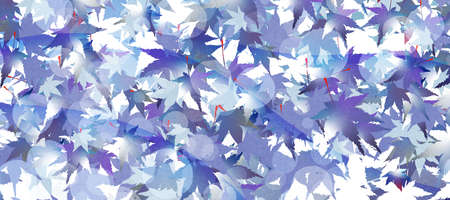 Japanese-style background material designed with autumn leaves in cold colors