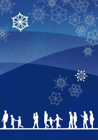 Design parts of the silhouette of a walking family or coupleの写真素材