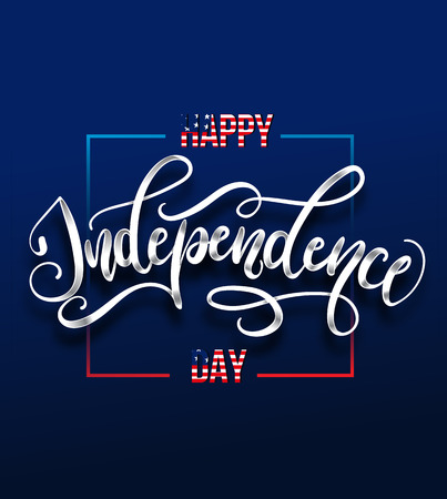 Happy Independence day 4 th july. Greeting card for Independence day of America. Happy Independence Day of USA, Fourth of July. Vector illustration.のイラスト素材