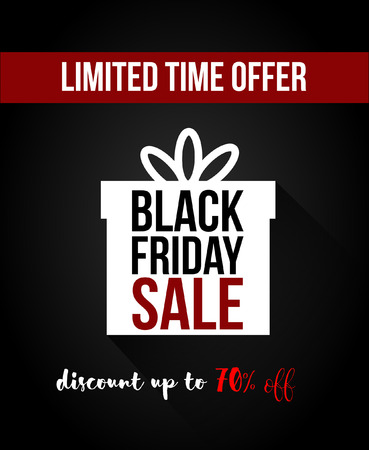 Black friday sale banner. Vector discount template design. Black Friday sale, advertising, marketing price. Vector illustration.のイラスト素材