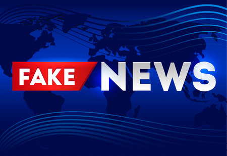 Fake news banner with map.のイラスト素材