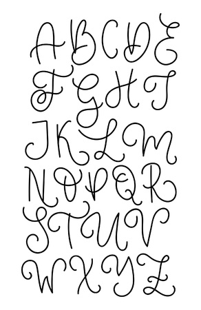 Lettering vector uppercase font aphabet. Exclusive Calligraphy Rounded shape Letters. Typography for Logo, Poster, Invitation, etcのイラスト素材
