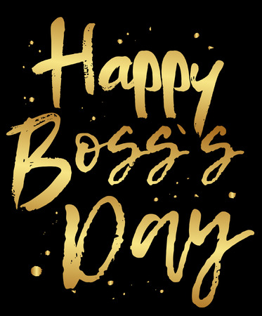 Best boss ever lettering card. Modern calligraphy isolated on white background for Boss's Day. Print for poster, card, mug etc.のイラスト素材