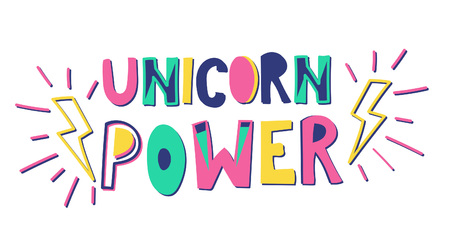Unicorn power vector illustration.のイラスト素材