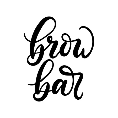 Brow Bar logo. Calligraphy for logo, cards, prints, beauty blogs.のイラスト素材