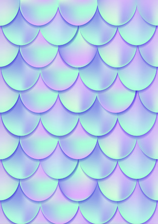 Holographic mermaid tail card or background. Mesh Gradient mermaid card for party. Mermaid card decor element. Fish skin magic background. Print design for textile, posters, greeting cards, cases etc.のイラスト素材