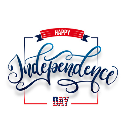 Happy Independence day 4 th july. Greeting card for Independence day of America. Happy Independence Day of USA, Fourth of July. Vector illustration.のイラスト素材