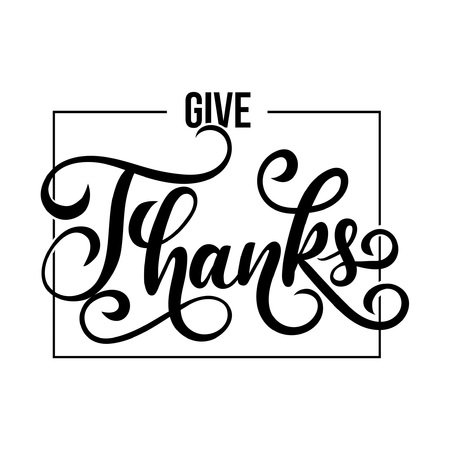 Hand drawn thanksgiving greeting card. Thanksgiving Day card with lettering on white background.のイラスト素材