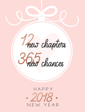 12 new chapters 365 new chances new year cardのイラスト素材