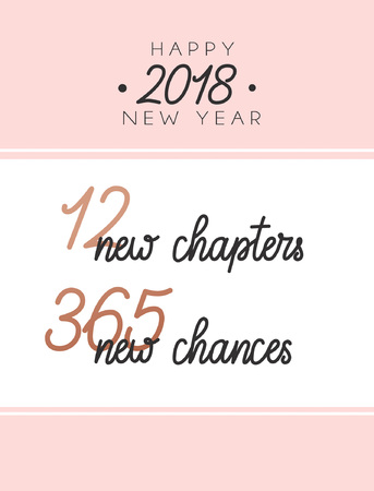 12 new chapters 365 new chances new year cardのイラスト素材
