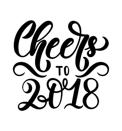 Cheers to 2018 letteringのイラスト素材