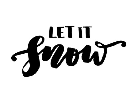 Let it snow letteringのイラスト素材