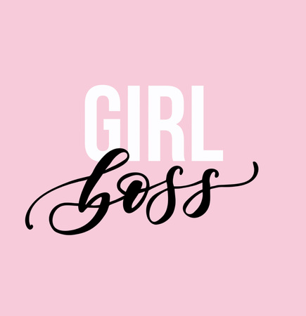 girlboss inspirational quote. Modern motivational lettering isolated on white background. Girl boss quote for Boss's day, greeting card, poster etc.のイラスト素材
