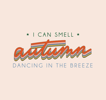 Inspirational autumn poster with lettering in retro style.のイラスト素材