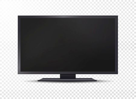 Realistic tv isolated on transparent background. Vector illustrationのイラスト素材