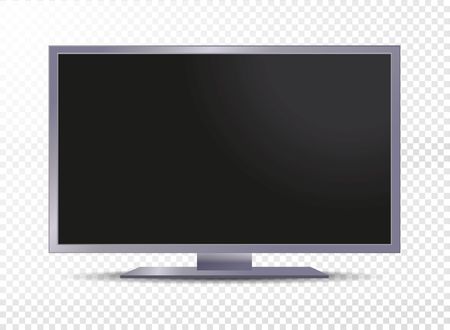 Realistic tv screen isolated on transparent background. Vector illustrationのイラスト素材