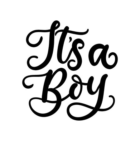 It's a boy lettering card for baby shower invitation or poster. Vector illustrationのイラスト素材