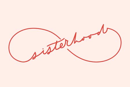 Sisterhood eternity sign with minimalistic lettering inscription for cards, posters, calendars etc.のイラスト素材