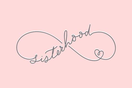 Sisterhood eternity sign with minimalistic lettering inscription for cards, posters, calendars etc.のイラスト素材
