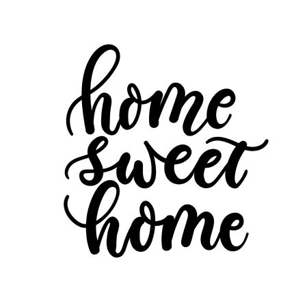 Home sweet home inspirational lettering card. Cute home poster design. Vector illustrationのイラスト素材