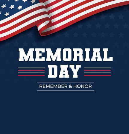 Happy Memorial Day background. National american holiday illustration. Vector Memorial day greeting cardのイラスト素材