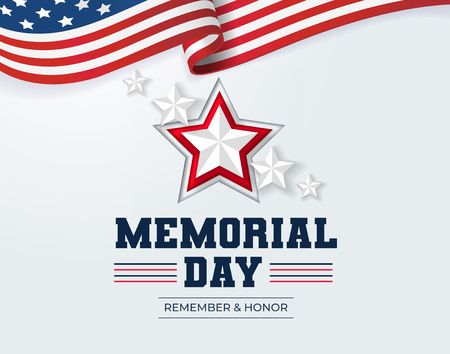 Happy Memorial Day background. National american holiday illustration. Vector Memorial day greeting cardのイラスト素材