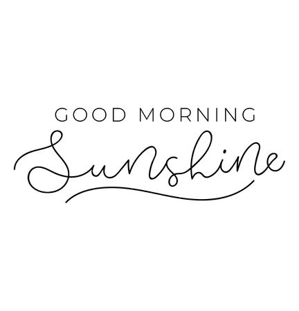 Good morning sunshine poster or print design with lettering. Cute design for inspirational posters or greeting cards. Vector lettering card.のイラスト素材