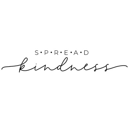 Spread kindness fashion typography lettering vector illustration. Hand written typographic quote for posters, t-shirts, cards, prints, wall decals and stickerのイラスト素材