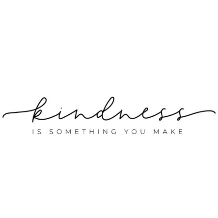 Kindness something you make typography card vector illustration. Kind heart flat style. Inspirational lettering and minimalism concept. Isolated on white backgroundのイラスト素材