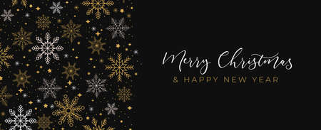 Merry Christmas and Happy new year background with linear icons.Luxury and Elegant concept for social networks, banner, invitation, mobile, greeting cards etc. Vector illustrationのイラスト素材