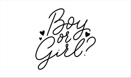 Boy or girl babyshower lettering inscription. Hand drawn baby shower design for print, party, poster, balloons. Girl or boy typography design template isolated on white background. Vector illustrationのイラスト素材