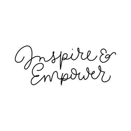 Inspire and empower motivational hand drawn vector illustration. Inspirational lettering for personal growth. Self love and happiness typography design concept isolated on white background.のイラスト素材