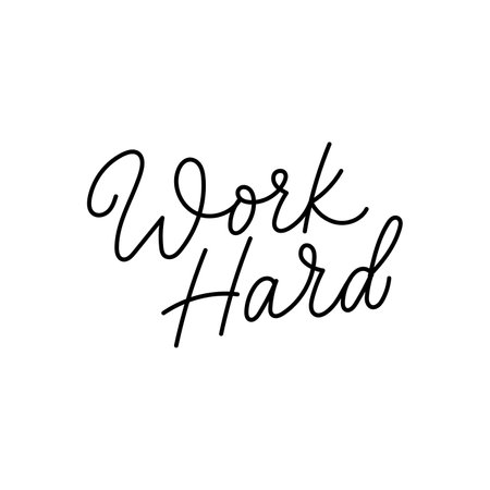Work hard motivational typography design. Inspirational concept for print, poster, sign, fashion. Hand drawn lettering motivational quote. Success concept Vector illustration.のイラスト素材