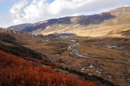 Top view of Nathang Valley, Sikkimの写真素材