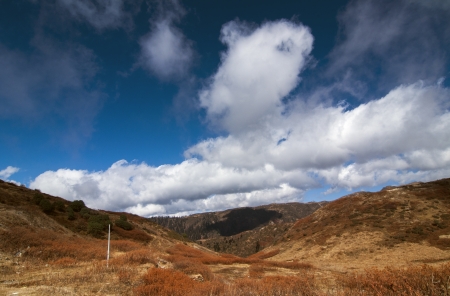 Panoramic view of mountains, Sikkimの写真素材