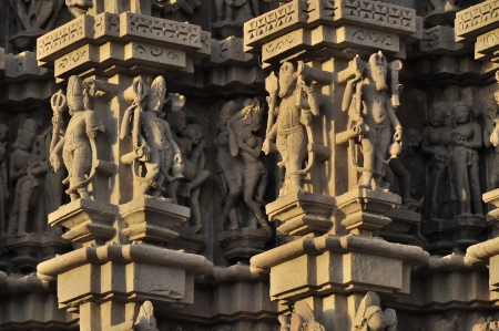 sculptures at Vishvanatha Temple, Western temples of Khajuraho, Madhya Pradesh, India 