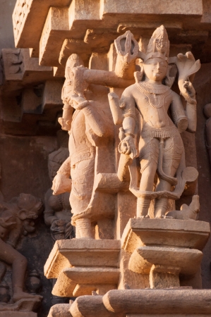 Sculptures of Kandariya Mahadeva Temple, dedicated to Lord Shiva, Western Temples of Khajuraho, India. の写真素材