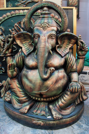KOLKATA, WEST BENGAL , INDIA - DECEMBER 14TH 2013   Lord Ganesha, an handicraft artwork on Hindu God, on display during the Handicraft Fair in Kolkata - the biggest handicrafts fair in Asia のeditorial素材