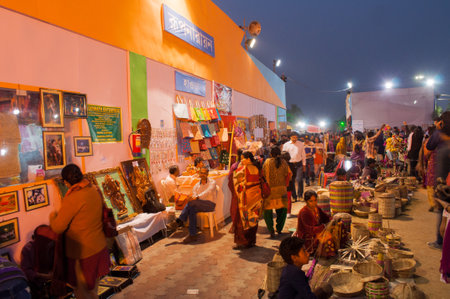 KOLKATA, WEST BENGAL , INDIA - DECEMBER 14TH 2013   Artworks of handicraft, on display during the Handicraft Fair in Kolkata - the biggest handicrafts fair in Asia のeditorial素材