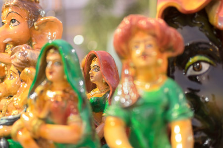 KOLKATA, WEST BENGAL , INDIA - NOVEMBER 23RD 2014 : Terracotta dolls, artworks of handicraft, on display during Handicraft Fair in Kolkata - the biggest handicrafts fair in Asia.のeditorial素材