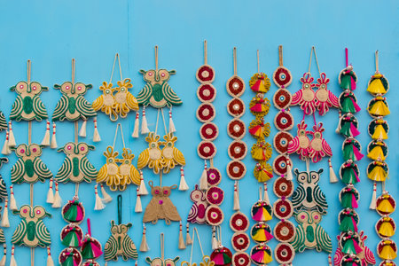KOLKATA, WEST BENGAL , INDIA - NOVEMBER 28TH 2015 : Artworks of handicraft, on display during the Handicraft Fair in Kolkata - the biggest handicrafts fair in Asia.のeditorial素材