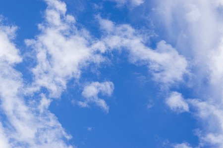 Blue sky with white cloud close up, stock image, Kolkata, Calcuatta, West Bengal, Indiaの写真素材